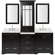 Ariel M085dcwo Stafford 85" Free Standing Double Oval Basin Vanity Set - Brown