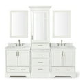 thumbnail image 1 of Ariel Stafford 85 In. Double Oval Sink Vanity Set With 1.5 In. Carrara White Marble Countertops In White, 1 of 11