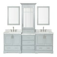 thumbnail image 1 of Ariel Stafford 85 In. Double Rectangle Sink Vanity Set With 1.5 In. Carrara White Marble Countertops In Grey, 1 of 11