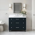 thumbnail image 1 of Ariel Monroe 42 Inch Single Rectangular Sink Bathroom Vanity With Carrara White Quartz Countertop 1.5 inch Edge In Midnight Blue, 1 of 7
