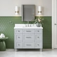 thumbnail image 1 of Ariel Monroe 43 Inch Single Rectangular Sink Bathroom Vanity With Pure White Quartz Countertop 1.5 inch Edge In Grey, 1 of 7