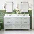 thumbnail image 1 of Ariel Monroe 66 Inch Double Rectangular Sink Bathroom Vanity With Carrara White Quartz Countertop 1.5 inch Edge In Grey, 1 of 7