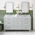 thumbnail image 1 of Ariel Monroe 67 Inch Double Oval Sink Bathroom Vanity With Italian Carrara Marble Countertop 1.5 inch Edge In Grey, 1 of 7
