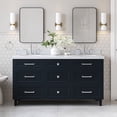 thumbnail image 1 of Ariel Monroe 67 Inch Double Oval Sink Bathroom Vanity With Italian Carrara Marble Countertop 1.5 inch Edge In Midnight Blue, 1 of 7