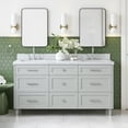 thumbnail image 1 of Ariel Monroe 67 Inch Double Rectangular Sink Bathroom Vanity With Italian Carrara Marble Countertop 1.5 inch Edge In Grey, 1 of 7