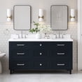 thumbnail image 1 of Ariel Monroe 67 Inch Double Rectangular Sink Bathroom Vanity With Pure White Quartz Countertop 1.5 inch Edge In Midnight Blue, 1 of 7