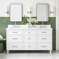 thumbnail image 1 of Ariel Monroe 67 Inch Double Rectangular Sink Bathroom Vanity With Pure White Quartz Countertop 1.5 inch Edge In White, 1 of 7