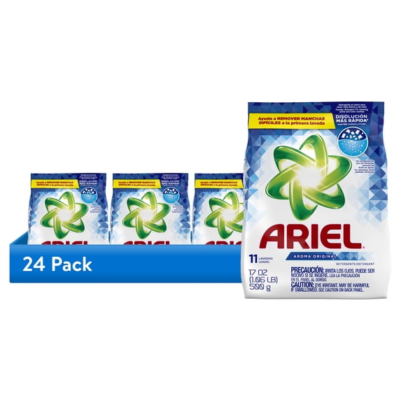 (24 pack) Ariel Laundry Detergent Powder, Original Scent, 1.06 lb, 11 Loads