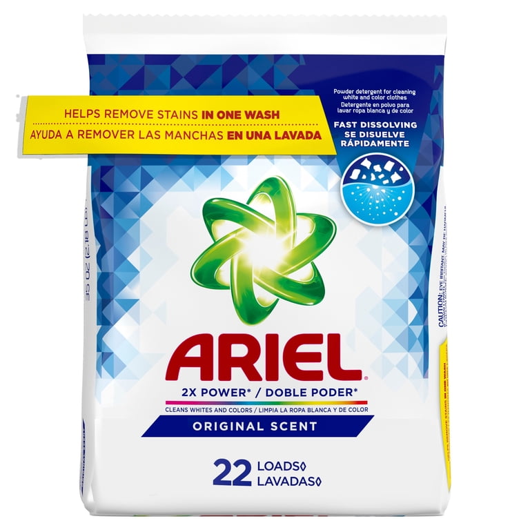Ariel Laundry Detergent Powder, Original Scent, 35 oz, 22 Loads