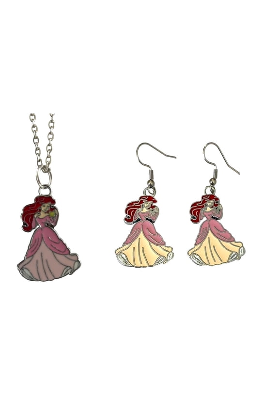 Princess Necklace and Earring Set 3 Matching Pendant Pieces in Velvet Bags