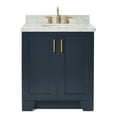 thumbnail image 1 of Ariel Taylor 31 In. Oval Sink Vanity With Carrara White Marble Countertop In Midnight Blue, 1 of 10