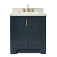 thumbnail image 1 of Ariel Taylor 31 In. Rectangle Sink Vanity With Carrara White Marble Countertop In Midnight Blue, 1 of 10