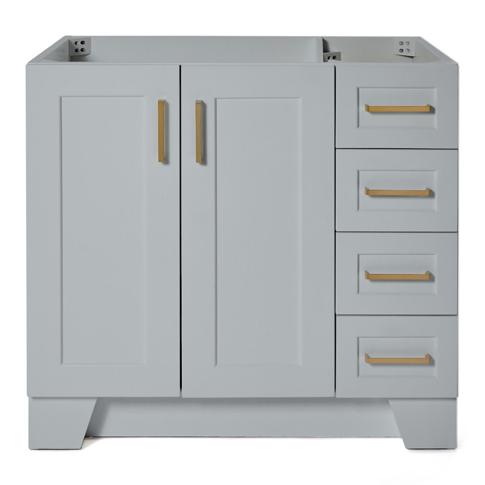 Taylor 36" Gray Freestanding Single Vanity with Brass Hardware
