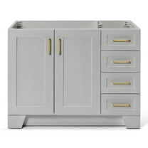 Ariel Taylor 42 In. Left Offset Single Sink Base Cabinet In Grey
