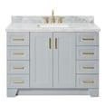 thumbnail image 1 of Ariel Taylor 49 In. Rectangle Sink Vanity With Carrara White Marble Countertop In Grey, 1 of 10