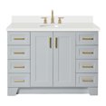 thumbnail image 1 of Ariel Taylor 49 In. Oval Sink Vanity With White Quartz Countertop In Grey, 1 of 10