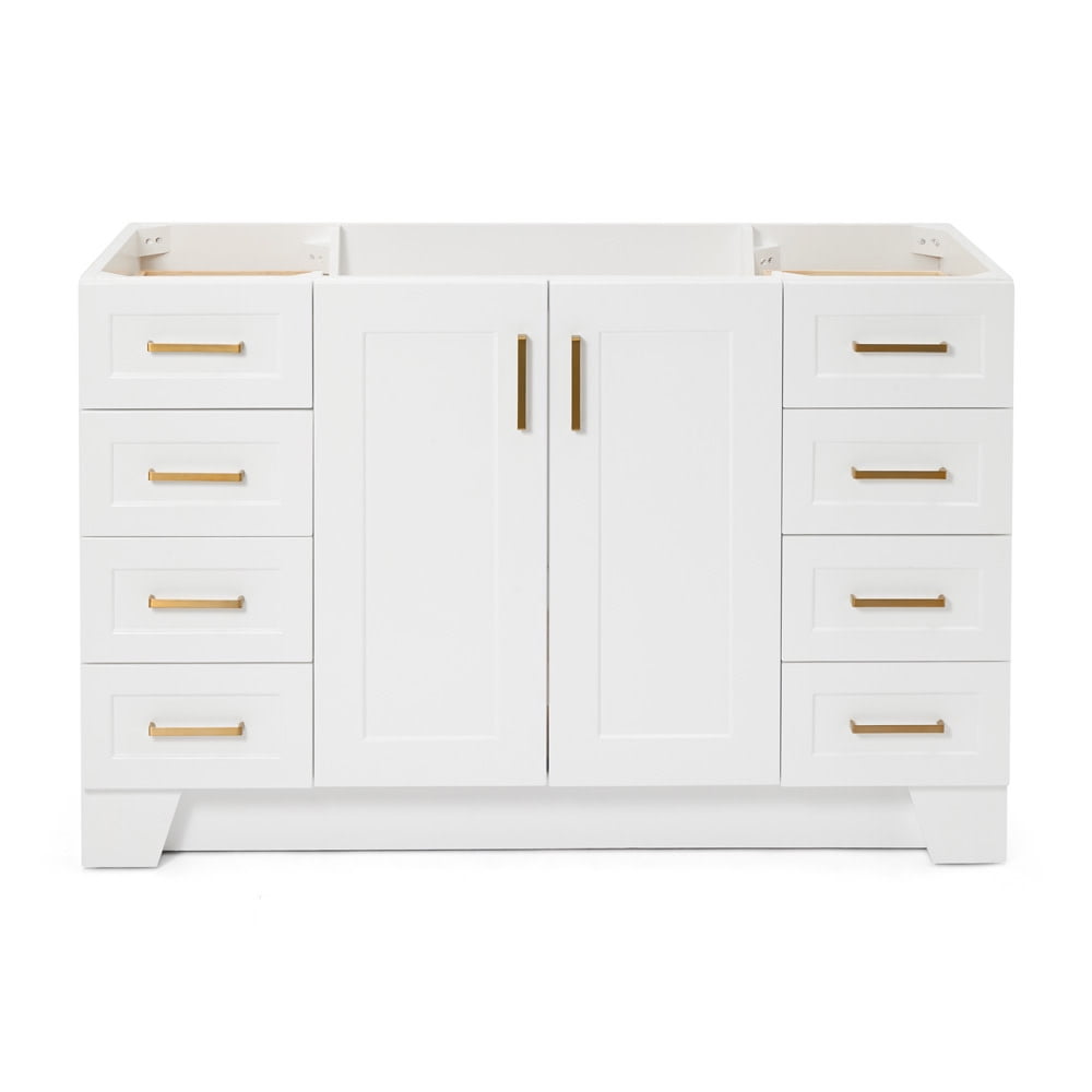 Taylor 54'' White Freestanding Single Vanity with Brass Hardware