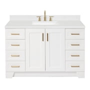 Ariel Q054SCQRVOWHT Taylor 54 Free Standing Single Basin Vanity Set - White