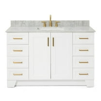 Ariel Taylor 55 In. Single Rectangle Sink Vanity With Carrara White Marble 0.75In Countertop In White