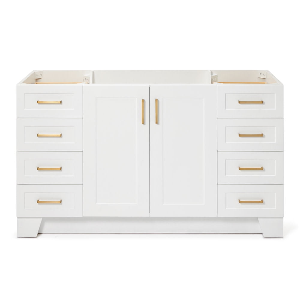 Taylor 60'' White Freestanding Single Vanity with Brass Hardware