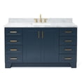thumbnail image 1 of Ariel Taylor 61 In. Rectangle Sink Vanity With Carrara White Marble Countertop In Midnight Blue, 1 of 10