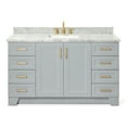 thumbnail image 1 of Ariel Taylor 61 In. Rectangle Sink Vanity With Carrara White Marble Countertop In Grey, 1 of 10