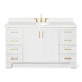 thumbnail image 1 of Ariel Taylor 61 In. Oval Sink Vanity With White Quartz Countertop In White, 1 of 10
