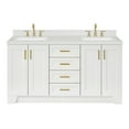 thumbnail image 1 of Ariel Taylor 66 Inch Double Rectangle Sink Bathroom Vanity With Carrara White Quartz Countertop 1.5 Edge In White, 1 of 11
