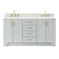thumbnail image 1 of Ariel Taylor 67 Inch Double Oval Sink Vanity With Carrara White Marble Countertop W/0.75" Edge In Grey, 1 of 11