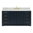 thumbnail image 1 of Ariel Taylor 67 Inch Single Rectangle Sink Vanity With Carrara White Marble Countertop W/0.75" Edge In Midnight Blue, 1 of 11