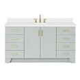 thumbnail image 1 of Ariel Taylor 67 Inch Single Oval Sink Vanity With White Quartz Countertop W/1.5" Edge In Grey, 1 of 11
