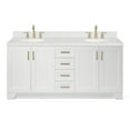 thumbnail image 1 of Ariel Taylor 72 In. Double Oval Sink Bathroom Vanity With Carrara White Quartz Countertop 1.5 Edge In White, 1 of 11
