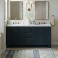 thumbnail image 1 of ARIEL Taylor 72 Inch Double Rectangle Sink Bathroom Vanity With Carrara White Quartz Countertop 1.5 Edge In Midnight Blue, 1 of 7