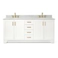 thumbnail image 1 of Ariel Taylor 73 In. Double Oval Sink Vanity With Carrara White Marble 0.75In Countertop In White, 1 of 11