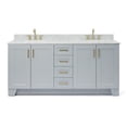 thumbnail image 1 of Ariel Taylor 73 In. Double Rectangle Sink Vanity With Carrara White Marble 0.75In Countertop In Grey, 1 of 11