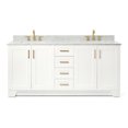thumbnail image 1 of Ariel Taylor 73 In. Double Rectangle Sink Vanity With Carrara White Marble 0.75In Countertop In White, 1 of 11