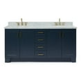 thumbnail image 1 of Ariel Taylor 73 In. Double Oval Sink Vanity With Carrara White Marble Countertop In Midnight Blue, 1 of 11