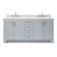 thumbnail image 1 of Ariel Taylor 73 In. Double Oval Sink Vanity With Carrara White Marble Countertop In Grey, 1 of 11