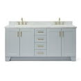 thumbnail image 1 of Ariel Taylor 73 In. Double Rectangle Sink Vanity With Carrara White Marble Countertop In Grey, 1 of 11