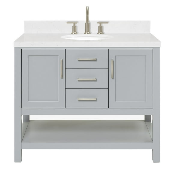 Ariel R042SCQOVOGRY Bayhill 42" Free Standing Single Basin Vanity Set - Grey