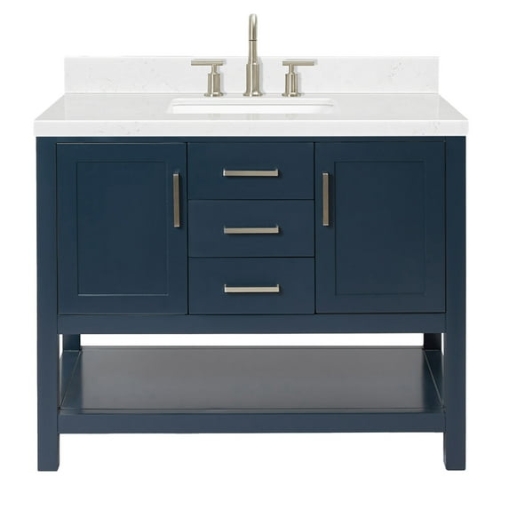 Ariel R042SCQRVOMNB Bayhill 42" Free Standing Single Basin Vanity Set - Blue