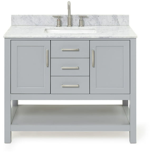 Ariel R043SCW2RVOGRY Bayhill 43" Free Standing Single Rectangular Basin Vanity Set - Grey