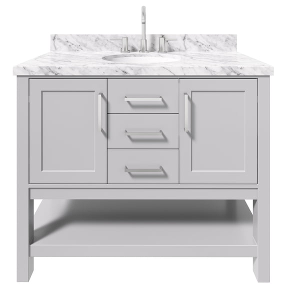Ariel R043SCWOVOGRY Bayhill 42" Free Standing Single Basin Vanity Set - Grey