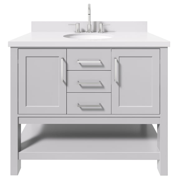 Ariel R043SWQOVOGRY Bayhill 42" Free Standing Single Basin Vanity Set - Grey