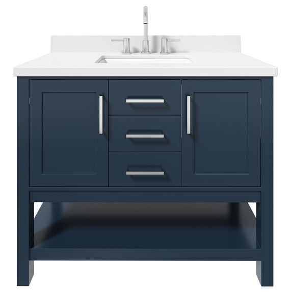Ariel R043SWQRVOMNB Bayhill 42" Free Standing Single Basin Vanity Set - Blue
