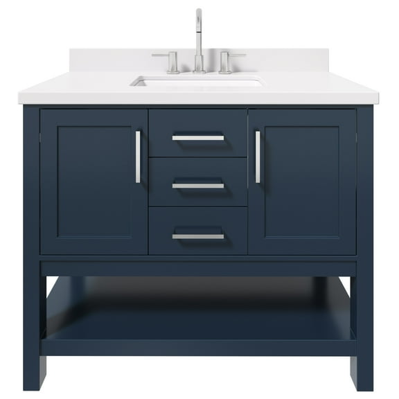 Ariel R043SWQRVOMNB Bayhill 42" Free Standing Single Basin Vanity Set - Blue