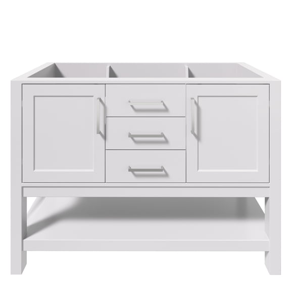 Ariel R048S-BC-WHT Bayhill 48" Single Free Standing Vanity Cabinet Only - White
