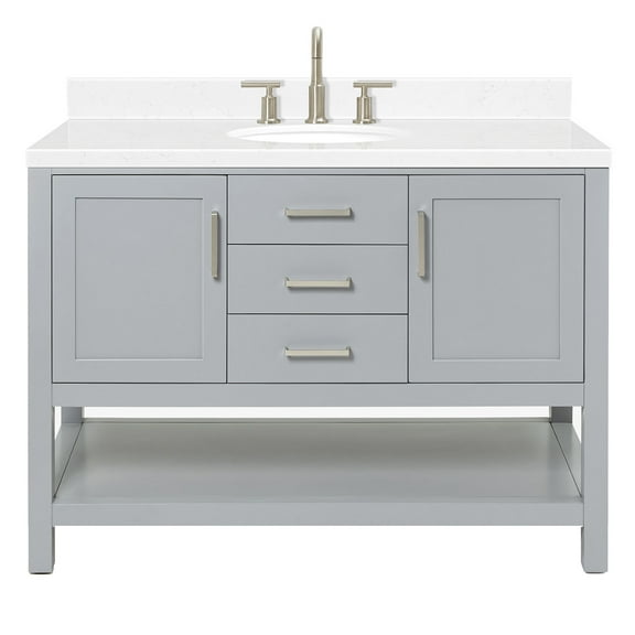 Ariel R048SCQOVOGRY Bayhill 48" Free Standing Single Basin Vanity Set - Grey