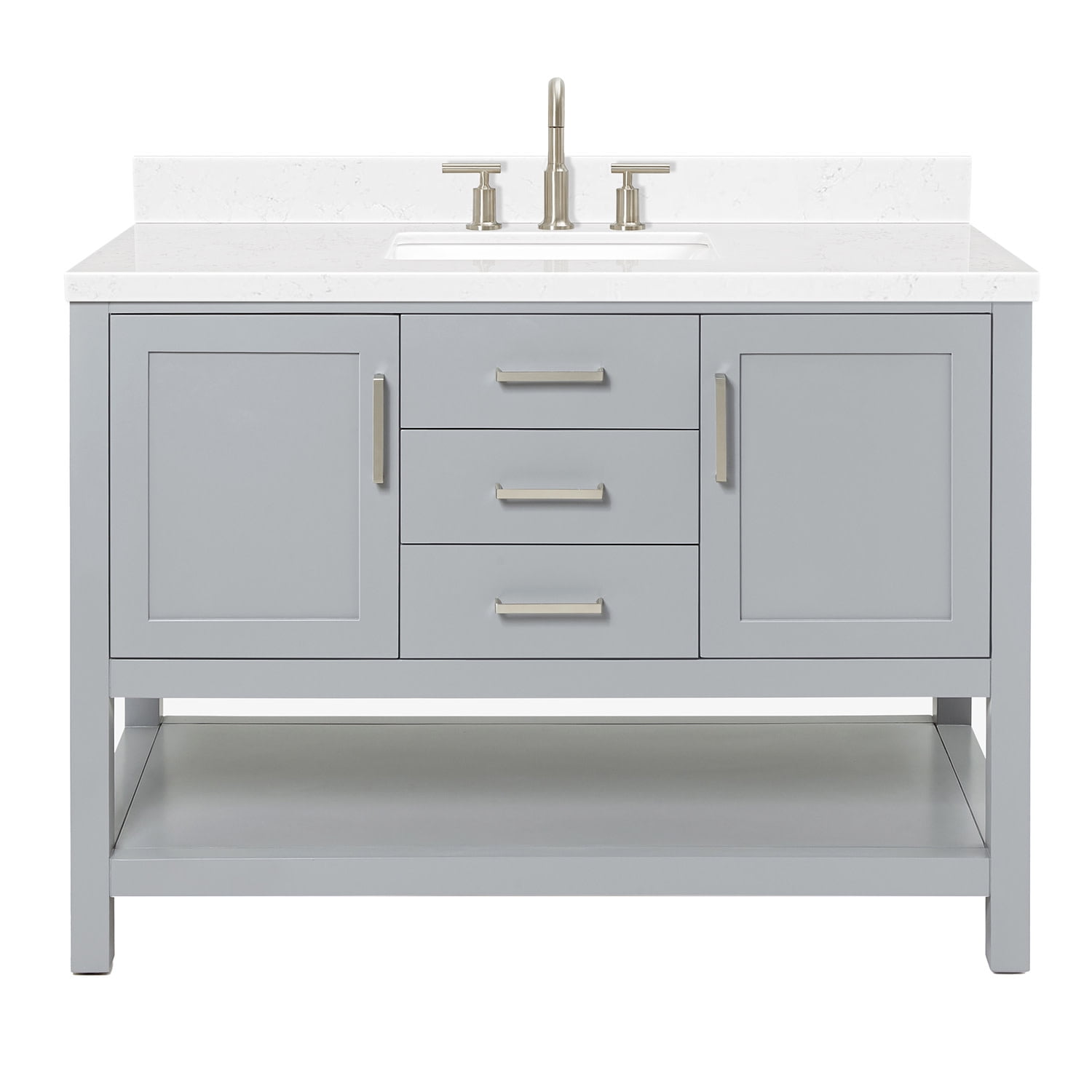 Bayhill 48" Gray Wood Single Vanity with Quartz Top