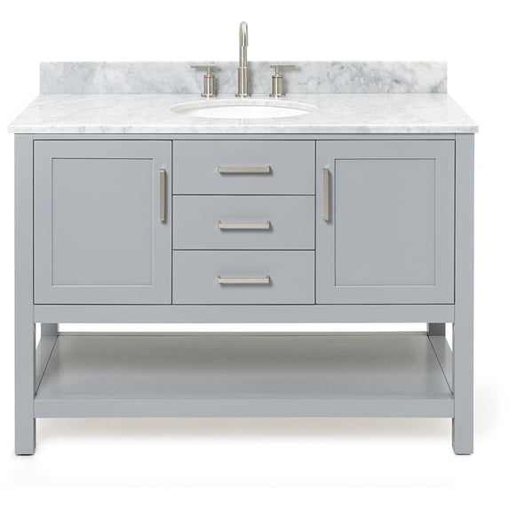 Ariel R049SCW2OVOGRY Bayhill 49" Free Standing Single Oval Basin Vanity Set - Grey